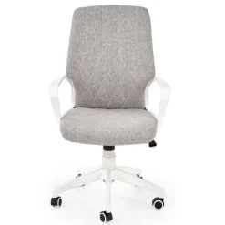 Poltrona design ufficio in tessuto beige bianco Nikki