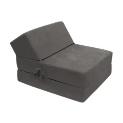 Poltrona divano letto pieghevole 90cm modulo singolo grigio Lorin