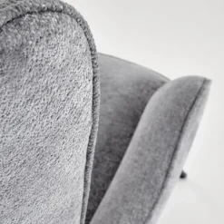 Poltrona imbottita design moderno in tessuto grigio nero Chantilly