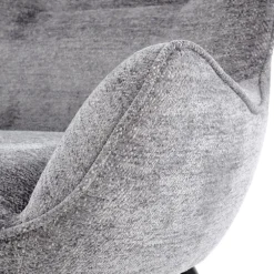 Poltrona imbottita design moderno in tessuto grigio nero Chantilly