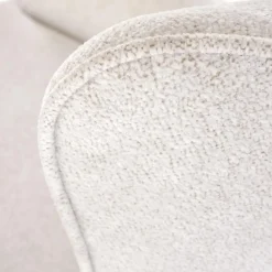 Poltrona imbottita design moderno in tessuto bianco panna nero Chantilly