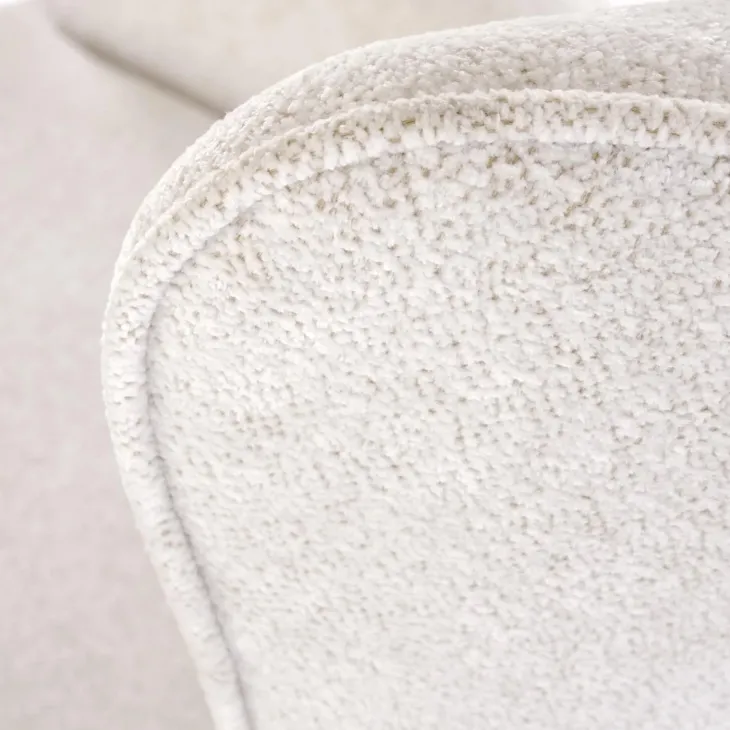 Poltrona imbottita design moderno in tessuto bianco panna nero Chantilly