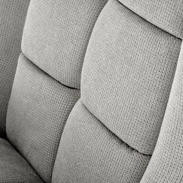 Poltrona imbottita in tessuto grigio nero Snooz