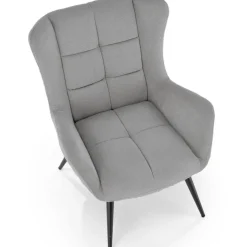 Poltrona imbottita in tessuto grigio nero Snooz