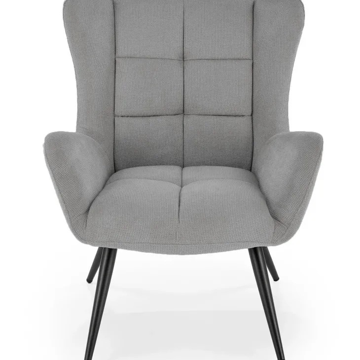 Poltrona imbottita in tessuto grigio nero Snooz
