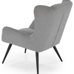 Poltrona imbottita in tessuto grigio nero Snooz