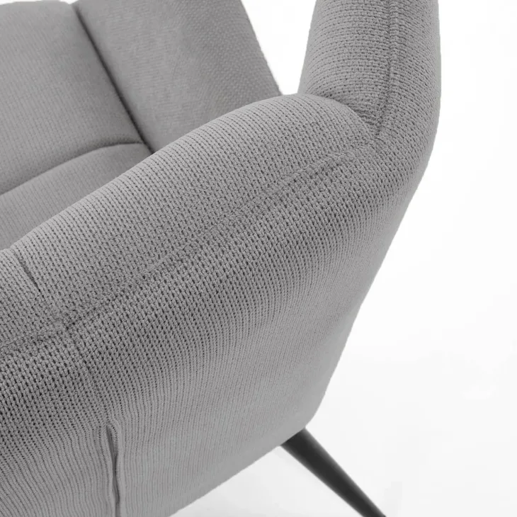 Poltrona imbottita in tessuto grigio nero Snooz