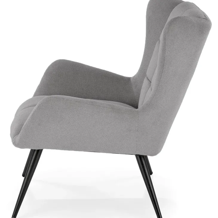 Poltrona imbottita in tessuto grigio nero Snooz