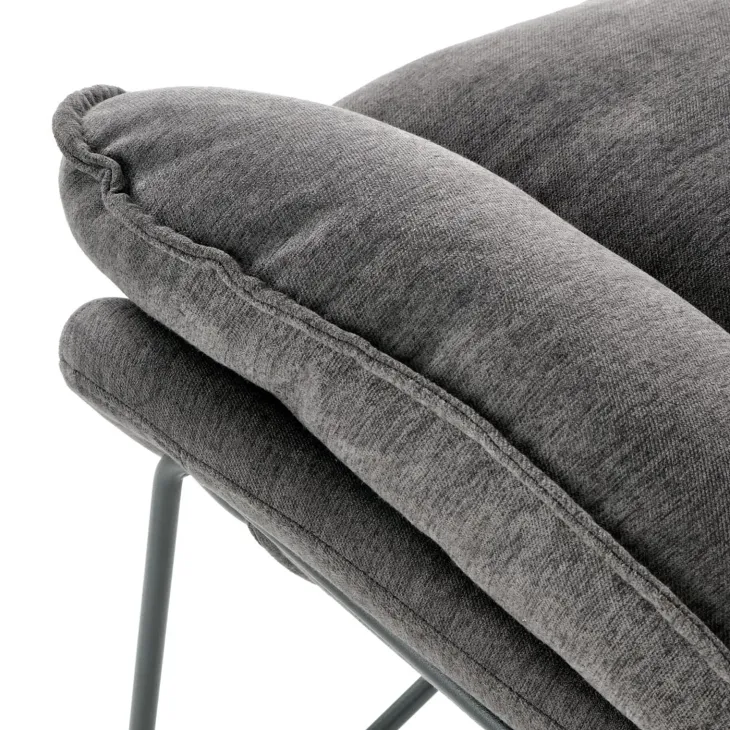 Poltrona imbottita in tessuto moderna grigio nero Quentin