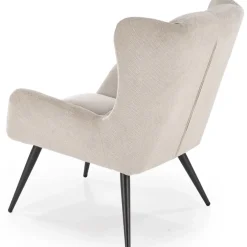 Poltrona imbottita in tessuto beige nero Snooz