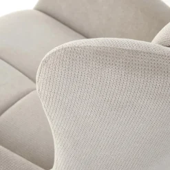 Poltrona imbottita in tessuto beige nero Snooz