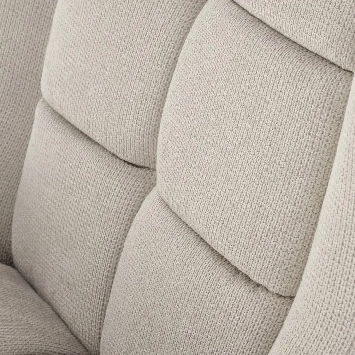 Poltrona imbottita in tessuto beige nero Snooz