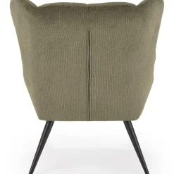 Poltrona imbottita in tessuto verde oliva nero Snooz