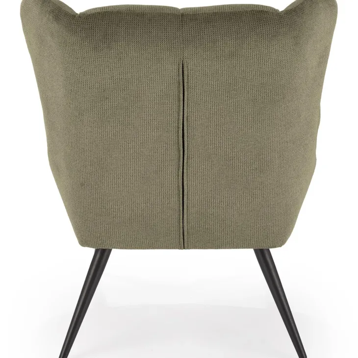 Poltrona imbottita in tessuto verde oliva nero Snooz