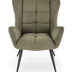 Poltrona imbottita in tessuto verde oliva nero Snooz