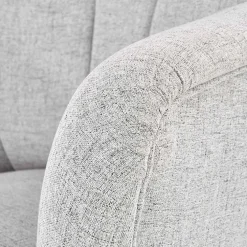 Poltrona imbottita in tessuto gambe in noce grigio Romina