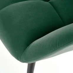 Poltrona imbottita in velluto verde scuro nero Polly