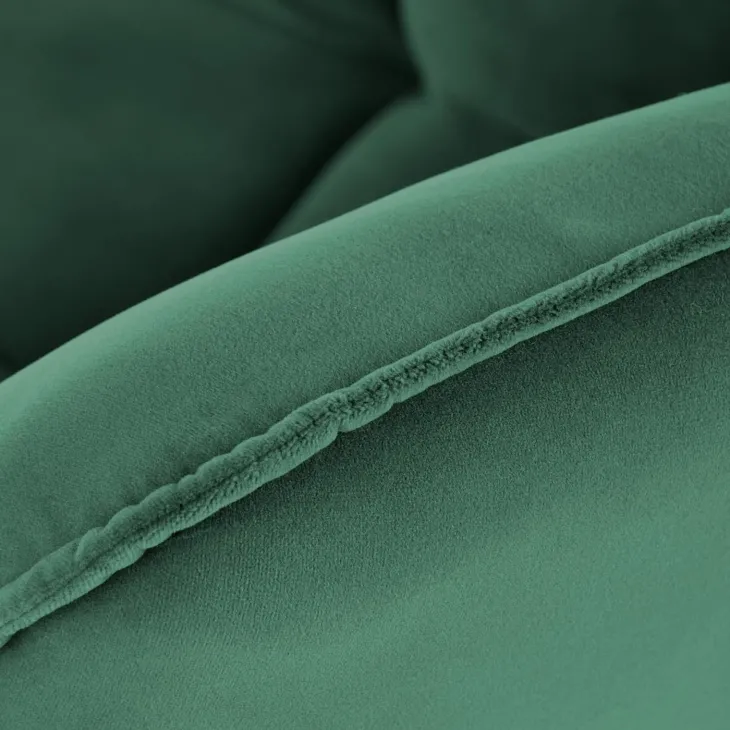 Poltrona imbottita in velluto verde nero moderna Indiana