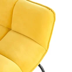 Poltrona imbottita in velluto giallo nero moderna Indiana