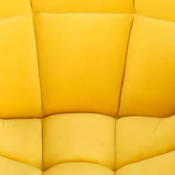 Poltrona imbottita in velluto giallo nero moderna Indiana