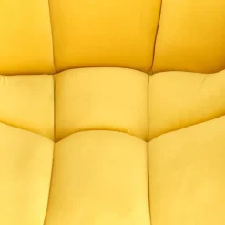 Poltrona imbottita in velluto giallo nero moderna Indiana