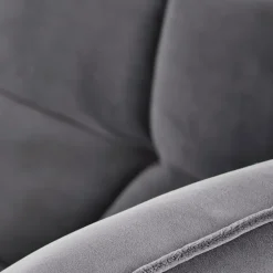 Poltrona imbottita in velluto grigio nero Indiana