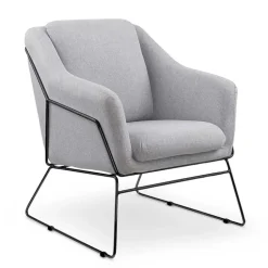 Poltrona imbottita moderna struttura metallo nero grigio Erminia2