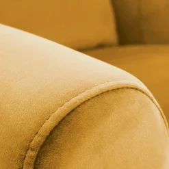 Poltrona reclinabile imbottita in velluto giallo senape Cassiopea
