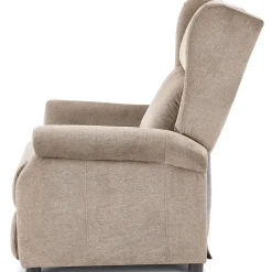 Poltrona reclinabile imbottita in tessuto beige Cassiopea