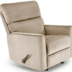 Poltrona reclinabile imbottita in tessuto beige Benuat