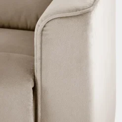 Poltrona reclinabile imbottita in tessuto beige Benuat