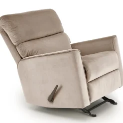Poltrona reclinabile imbottita in tessuto beige Benuat