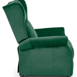 Poltrona reclinabile imbottita in velluto verde Cassiopea