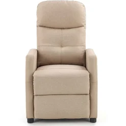 Poltrona reclinabile imbottita in tessuto beige Adele