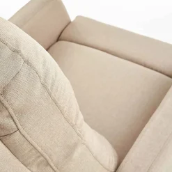 Poltrona reclinabile imbottita in tessuto beige Adele