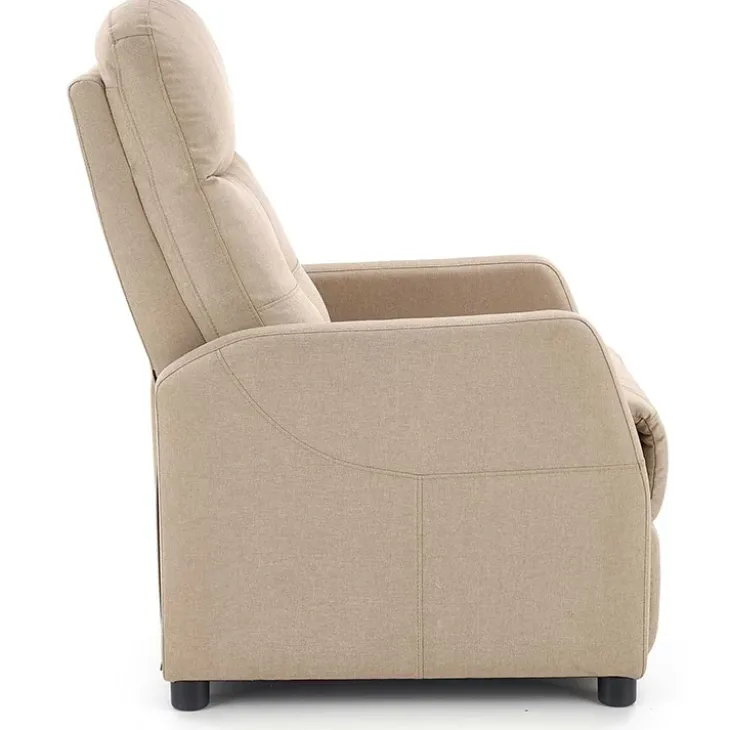 Poltrona reclinabile imbottita in tessuto beige Adele