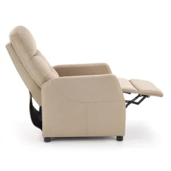 Poltrona reclinabile imbottita in tessuto beige Adele