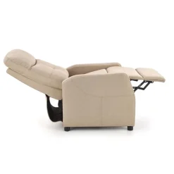 Poltrona reclinabile imbottita in tessuto beige Adele