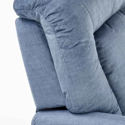 Poltrona reclinabile imbottita in tessuto blu Dorotea