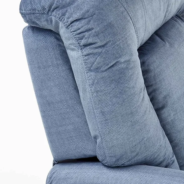Poltrona reclinabile imbottita in tessuto blu Dorotea