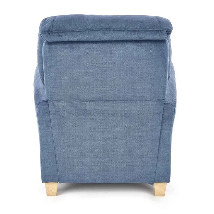Poltrona reclinabile imbottita in tessuto blu Dorotea
