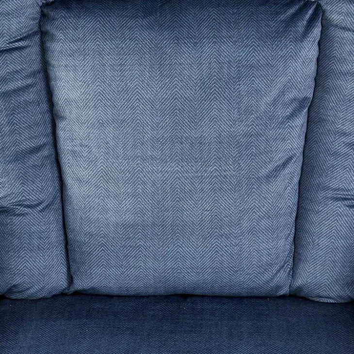 Poltrona reclinabile imbottita in tessuto blu Dorotea