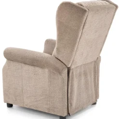 Poltrona reclinabile massaggiante imbottita in tessuto beige Elion