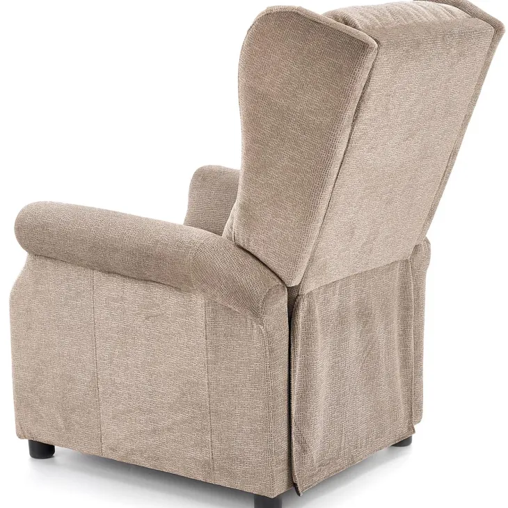 Poltrona reclinabile massaggiante imbottita in tessuto beige Elion