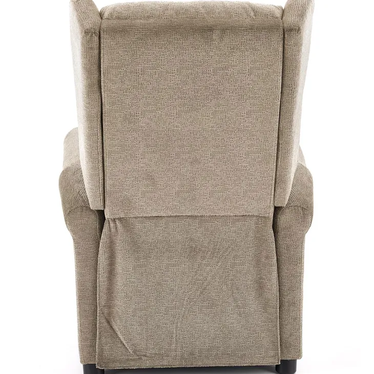 Poltrona reclinabile massaggiante imbottita in tessuto beige Elion