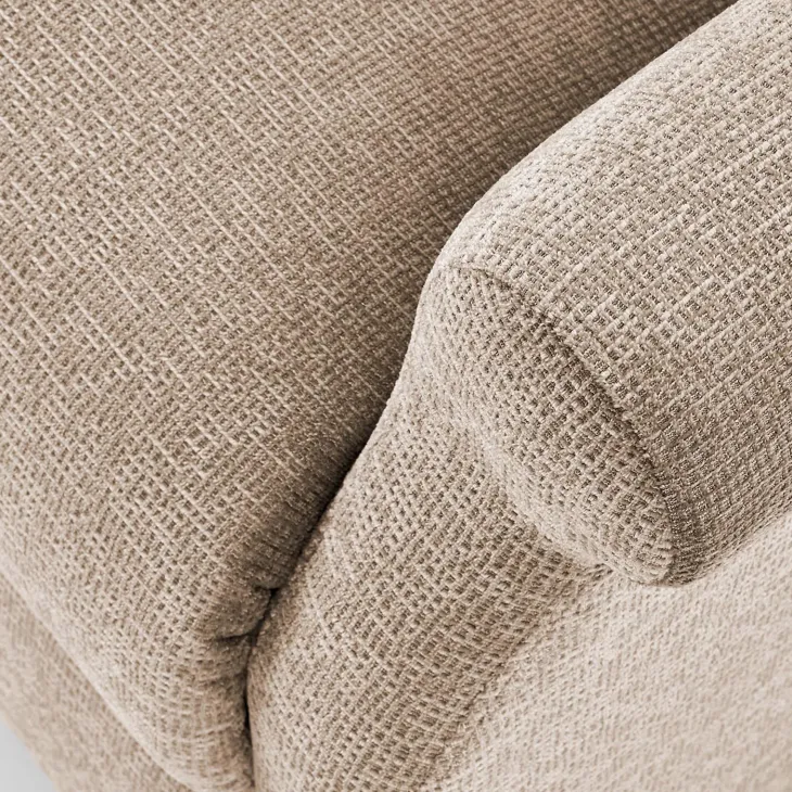 Poltrona reclinabile massaggiante imbottita in tessuto beige Elion