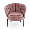 Poltrona relax design moderno in velluto rosa nero Pegasus