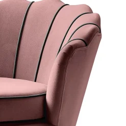 Poltrona relax design moderno in velluto rosa nero Pegasus