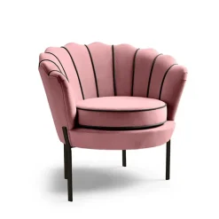 Poltrona relax design moderno in velluto rosa nero Pegasus