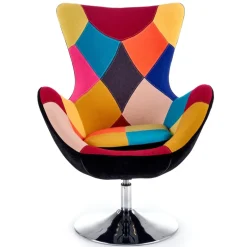 Poltrona relax imbottita in tessuto multicolore Samantha